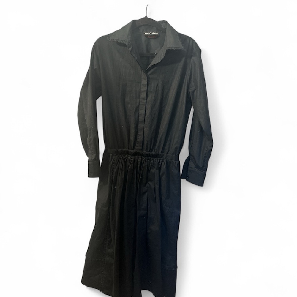 Rochas made in Italy long sleeve black cotton size 40